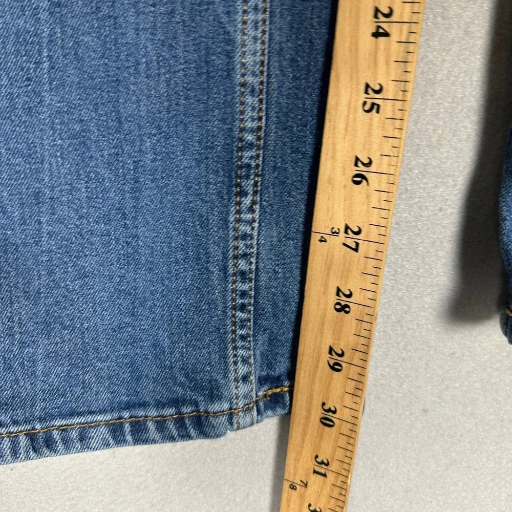 Levis 514 Jeans Mens 36X30 Blue Straight Fit Dark Wash Distressed Stretch Denim